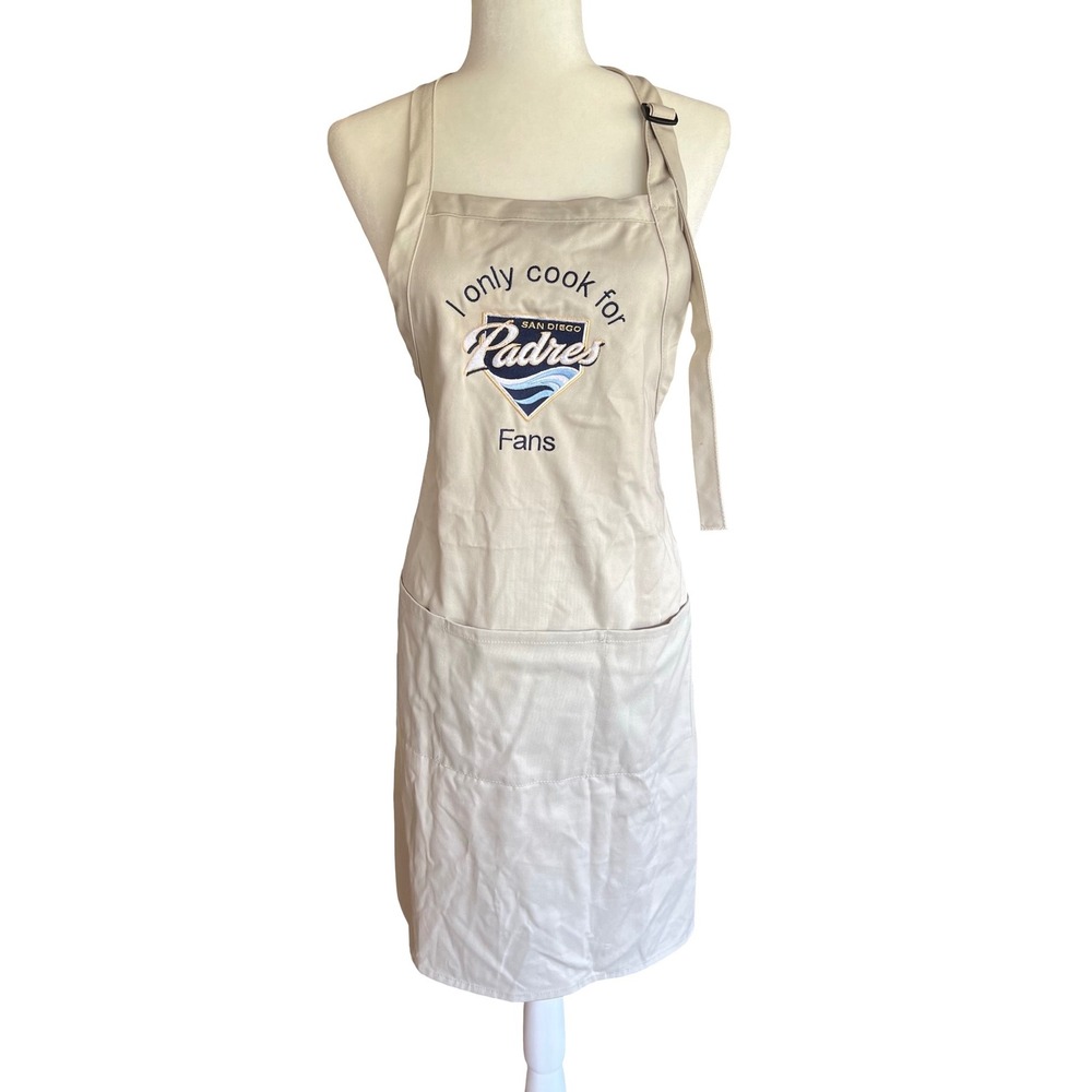 CornerStone San Diego Padres I Only Cook For Padres Fans Beige Bib Apron Pockets